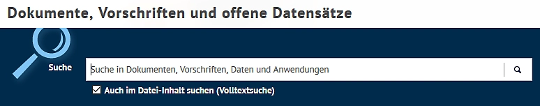 Zentrales Suchfeld auf der Startseite