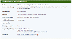Amtliche Informationen - Dokumente des Transparenzportals