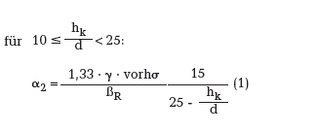 Formel für die Bemessung von Mauerwerk zur Einstufung in Feierwiderstandsklassen und Brandwände nach DIN 4102-4:1994-03 bzw. DIN 4102-4/A1:2004-11 