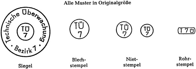 Abbildung der Siegel und Stempel in Originalgröße