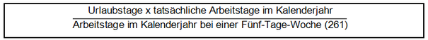 Unregelmäßige Verteilung der Arbeitstage: Umrechnungsformel